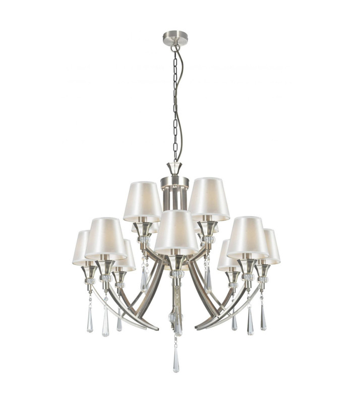 Sophia 12 Light Crystal Pendant Ceiling Light Satin Chrome-1