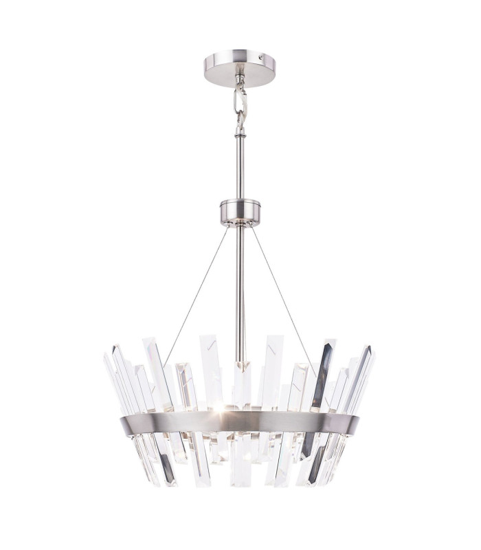 Strata 3 Light Crystal Pendant Ceiling Light Satin Chrome-1