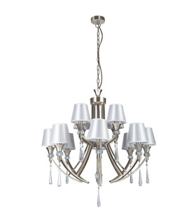 Sophia 12 Light Crystal Pendant Ceiling Light Satin Chrome-2