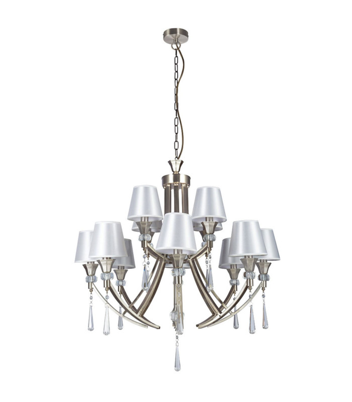 Sophia 12 Light Crystal Pendant Ceiling Light Satin Chrome-2