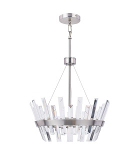 Strata 3 Light Crystal Pendant Ceiling Light Satin Chrome-2
