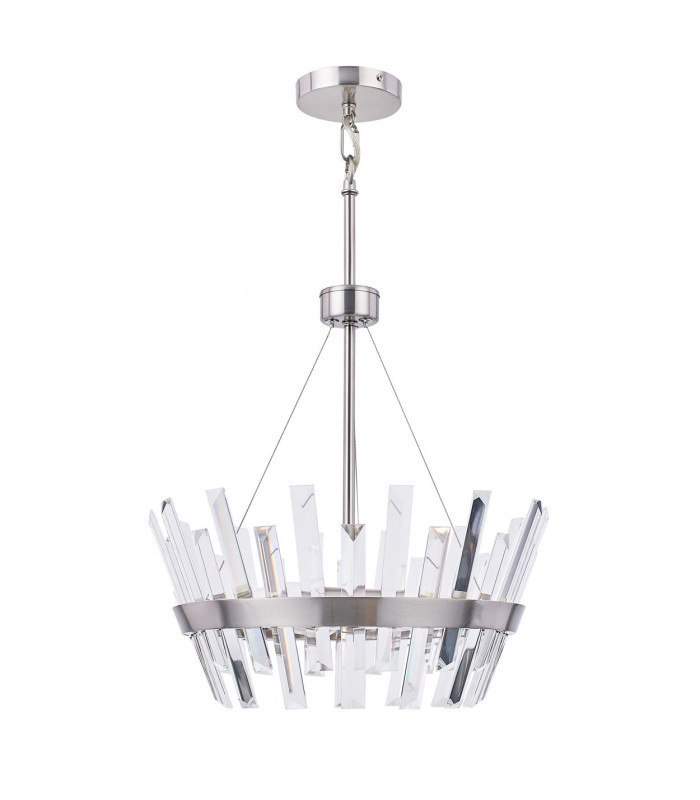 Strata 3 Light Crystal Pendant Ceiling Light Satin Chrome-2
