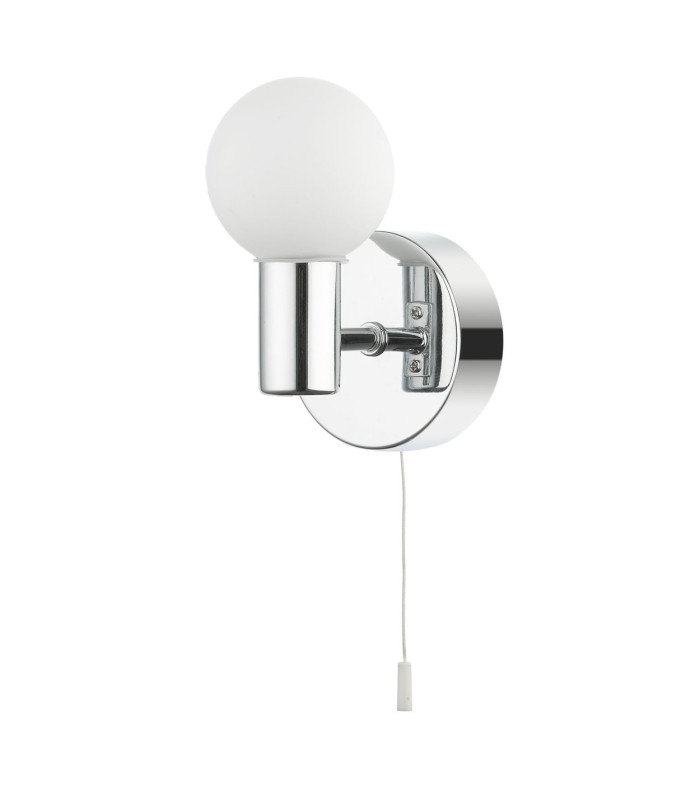 Vanity Bathroom Wall Light Pull Cord Polished Chrome IP44-2