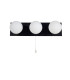 Vanity 3 Light Bathroom Wall Light Pull Cord with Opal Ball Matt Black IP44-2