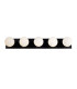 Vanity 5 Light Wall Light with Opal Ball Matt Black IP44-1