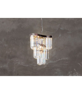 Waverly 6 Light Crystal Pendant Ceiling Light Brushed Chrome Black-2