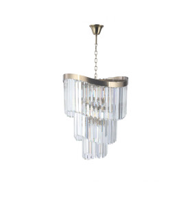 Waverly 6 Light Crystal Pendant Ceiling Light Satin Brass-1