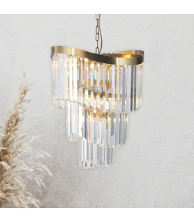 Waverly 6 Light Crystal Pendant Ceiling Light Satin Brass-2