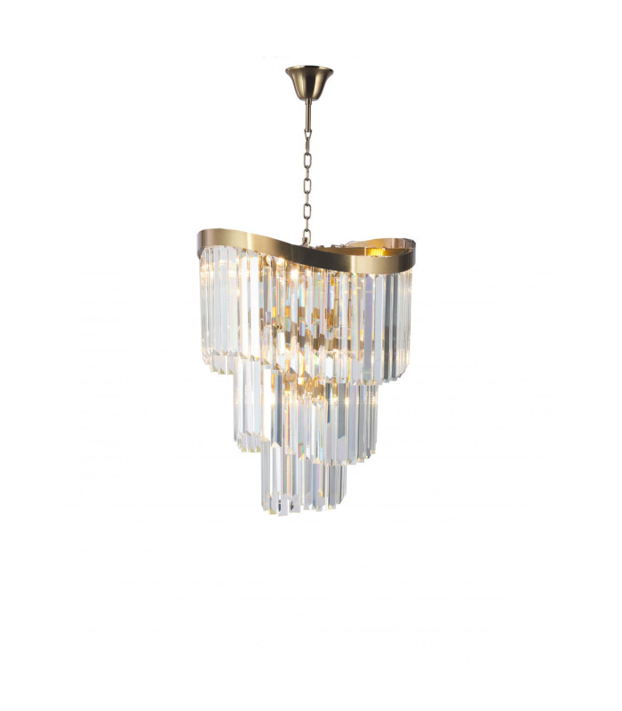 Waverly 6 Light Crystal Pendant Ceiling Light Satin Brass-3