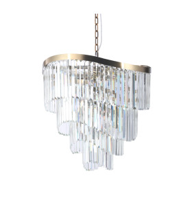 Waverly 12 Light Crystal Pendant Ceiling Light Satin Brass-1