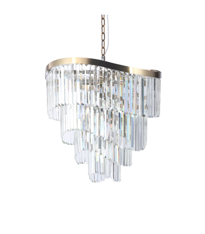 Waverly 12 Light Crystal Pendant Ceiling Light Satin Brass-1
