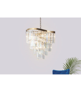 Waverly 12 Light Crystal Pendant Ceiling Light Satin Brass-2
