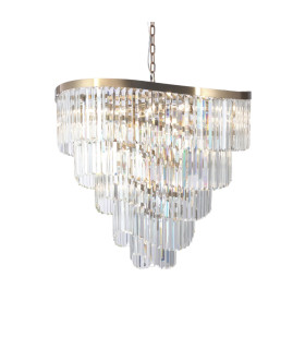Waverly 16 Light Crystal Pendant Ceiling Light Satin Brass-1