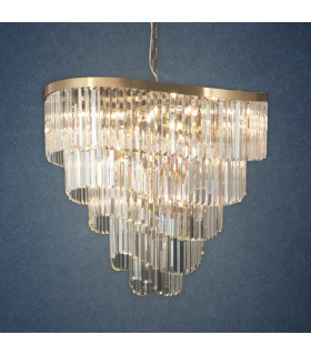 Waverly 16 Light Crystal Pendant Ceiling Light Satin Brass-2