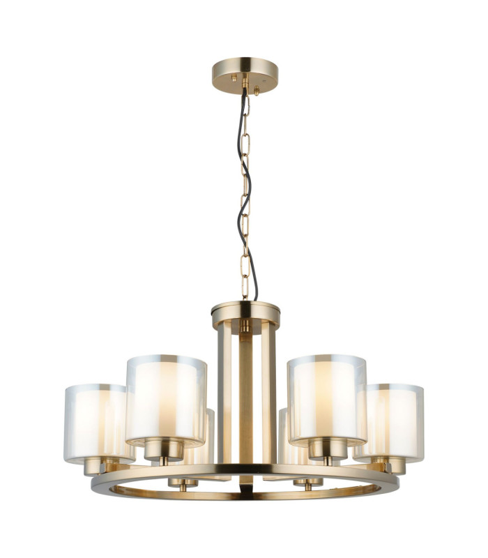Yara 6 Light Pendant Ceiling Light Antique Brass