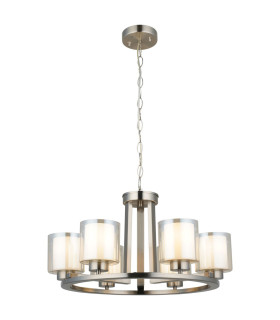 Yara 6 Light Pendant Ceiling Light Satin Chrome-1