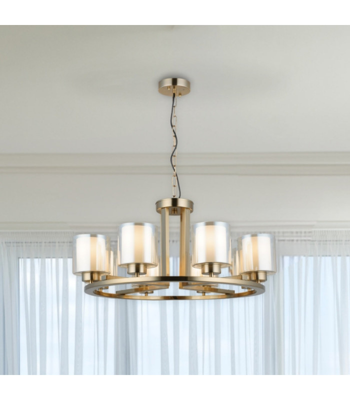 Yara 8 Light Pendant Ceiling Light Antique Brass-2