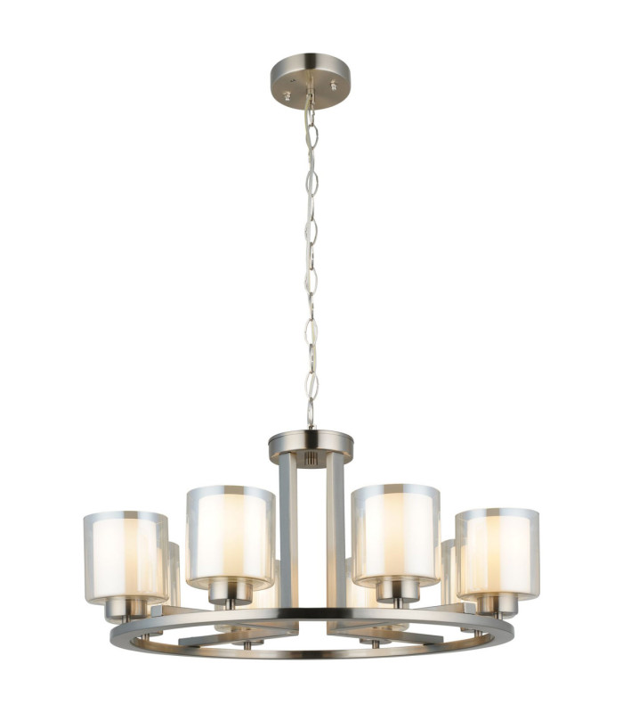 Yara 8 Light Pendant Ceiling Light Satin Chrome