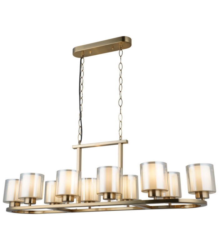 Yara 10 Light Bar Pendant Ceiling Light Antique Brass