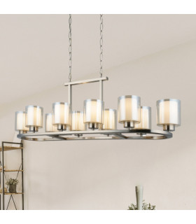 Yara 10 Light Bar Pendant Ceiling Light Satin Chrome-2