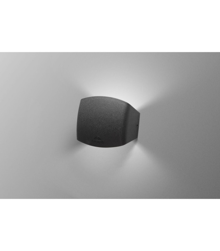Abram 150mm Clear Up Down Wall Light LED R7S 3.2W CCT Black IP55-2