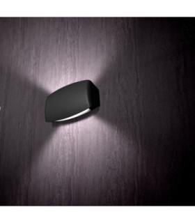 Abram 190mm Clear Up Down Wall Light LED R7S 7.5W CCT Black IP55