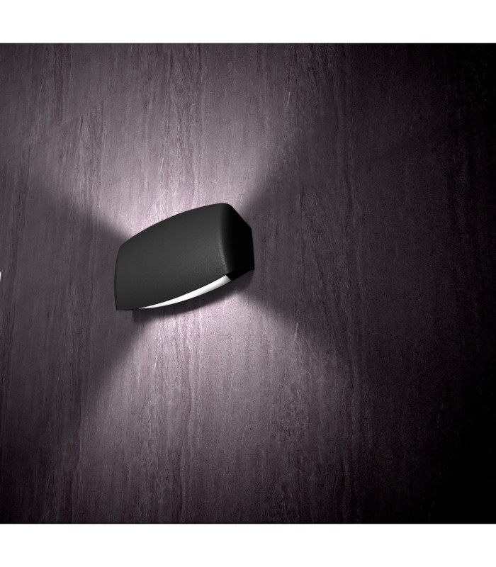 Abram 190mm Clear Up Down Wall Light LED R7S 7.5W CCT Black IP55