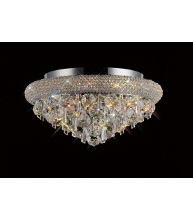 Flush Ceiling 6 Light Polished Chrome, Crystal - 2