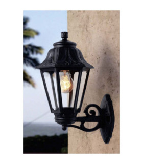 Bisso/Anna Clear E27 Wall Lantern Light Black IP55-2