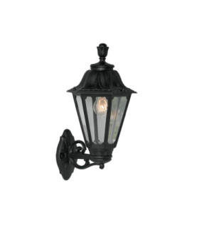 Bisso/Rut Clear E27 Wall Lantern Light Black IP55