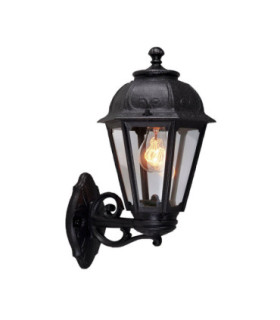 Bisso/Saba Clear E27 Wall Lantern Light Black IP55