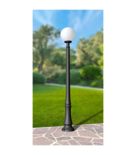 Dino 11W CCT Lamp Post Light with 300mm Opal Globe Black IP55