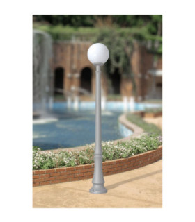 Dino 11W CCT Lamp Post Light with 300mm Opal Globe Grey IP55