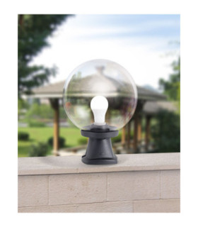 Disma Clear Pedestal E27 Wall Light Black IP55