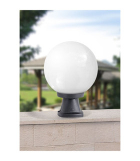 Disma Globe Pedestal E27 Wall Light Black IP55