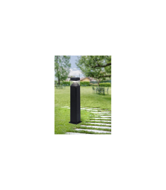 Ester 800mm Clear LED 10W Bollard Post Light Black IP55-2