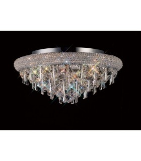 Flush Ceiling 7 Light Polished Chrome, Crystal - 2