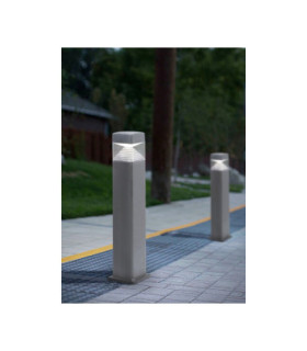 Ester 800mm Clear LED 10W Bollard Post Light Grey IP55-2