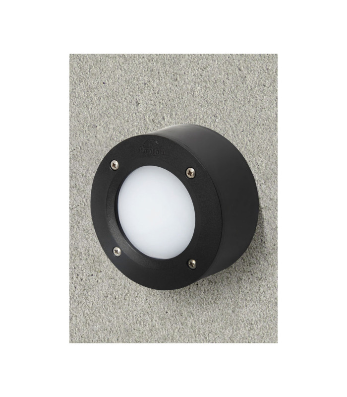 Extra Leti 100 Round Opal LED GX53 3W Wall Light Black IP66-2