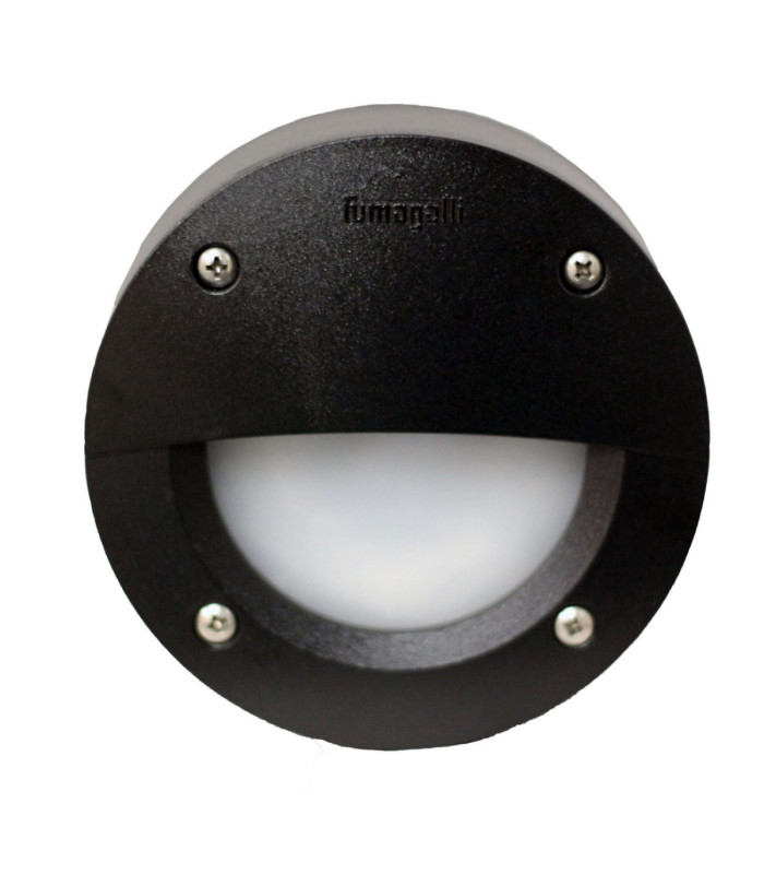 ExtraLeti100 Round Eyelid Opal LED GX53 3W Wall Light Black IP66