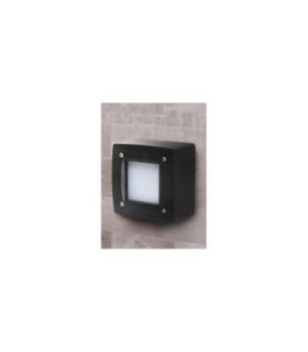 Extra Leti 100 Square Opal LED GX53 3W Wall Light Black IP66-2