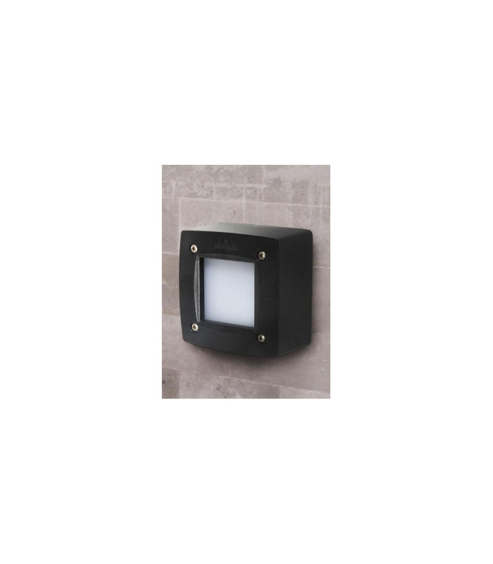 Extra Leti 100 Square Opal LED GX53 3W Wall Light Black IP66-2