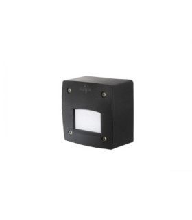 ExtraLeti100 Square Eyelid Opal LED GX53 3W Wall Light Black IP66-1