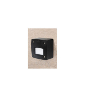 ExtraLeti100 Square Eyelid Opal LED GX53 3W Wall Light Black IP66-2