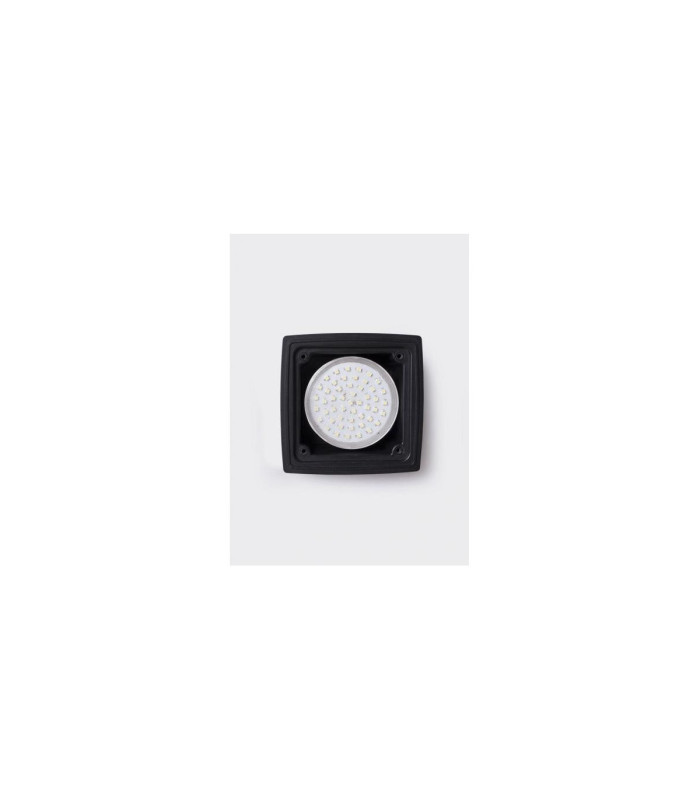 ExtraLeti 100 Square Grill Opal LED GX53 3W Wall Light Black IP66-2