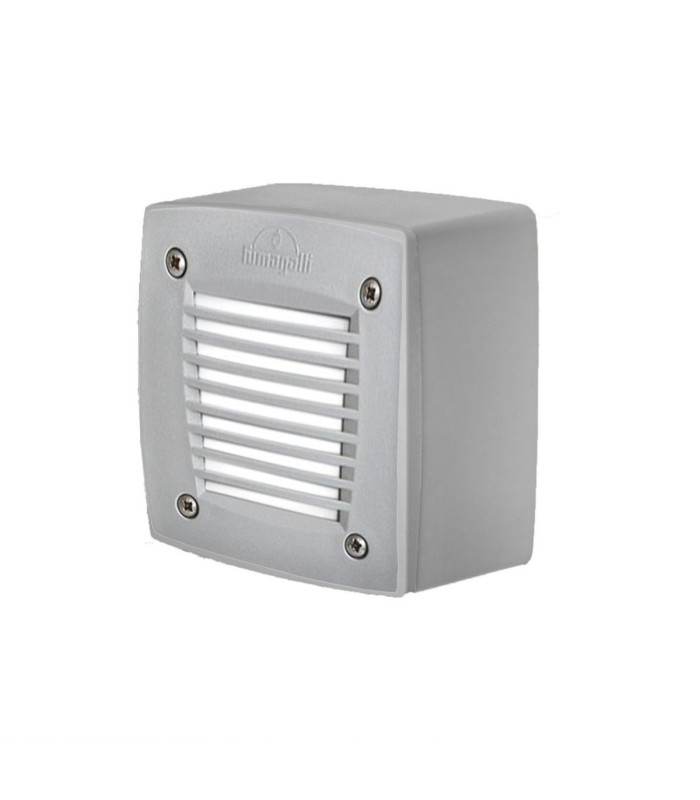ExtraLeti 100 Square Grill Opal LED GX53 3W Wall Light Grey IP66