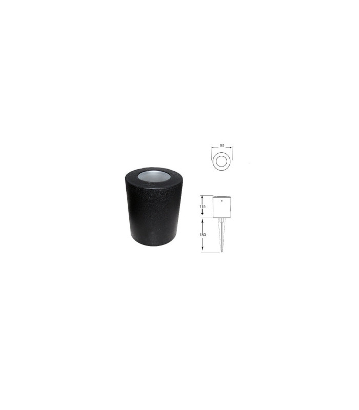 Franca 90mm LED 3.5W CCT Spike Light Black IP55