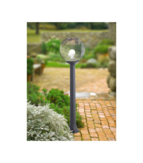 Giaffa Clear Globe 8.5W CCT Bollard Post Light Black IP55