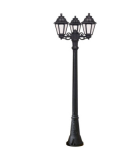 Gigi Bisso Anna Clear 3 Light Large Lamp Post E27 8.5W CCT Black IP55-2