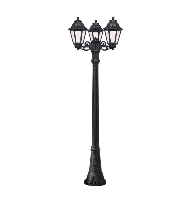 Gigi Bisso Anna Clear 3 Light Large Lamp Post E27 8.5W CCT Black IP55-2